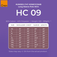 Unisex Honeycomb Collar Long Sleeve T Shirt