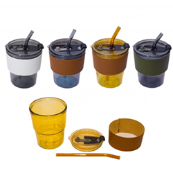 AM45 - Glass Mug with PU Sleeve